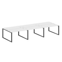 Metal System Style БО.СМ-6.3 (Белый/черный) Рабочая станция на 6 раб.мест на О-образном м/к