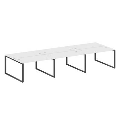 Metal System Style БО.СМ-6.3 (Белый/черный) Рабочая станция на 6 раб.мест на О-образном м/к