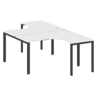 Metal System Style БП.РАС-СА-2.3 (Белый/антрацит) Рабочая станция криволинейная на П-образном м/к