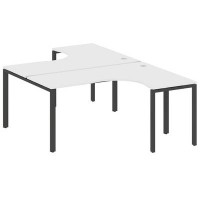 Metal System Style БП.РАС-СА-2.4 (Белый/антрацит) Рабочая станция криволинейная на П-образном м/к