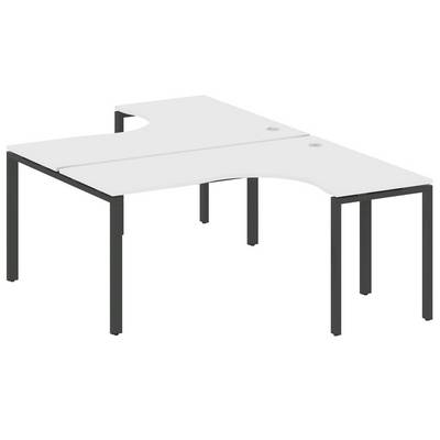 Metal System Style БП.РАС-СА-2.4 (Белый/антрацит) Рабочая станция криволинейная на П-образном м/к