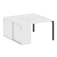 Metal System Style БП.РС-СШК-1.1 (Белый/антрацит) Рабочая станция на П-образном м/к с опорным шкафом-купе