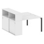 Metal System Style БП.РС-СШК-2.2 (Белый/черный) Рабочая станция на П-образном м/к с опорным шкафом-купе