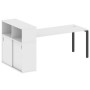 Metal System Style БП.РС-СШК-3.5 (Белый/антрацит) Стол письменный на П-образном м/к с опорным шкафом-купе