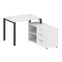 Metal System Style БП.РС-СТС-2.1 Пр (Белый/антрацит) Рабочая станция на П-образном м/к с опорной тумбой правая