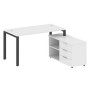 Metal System Style БП.РС-СТС-2.3 Пр (Белый/антрацит) Рабочая станция на П-образном м/к с опорной тумбой правая