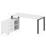 Metal System Style БП.РС-СТС-2.4 Л (Белый/антрацит) Рабочая станция на П-образном м/к с опорной тумбой левая
