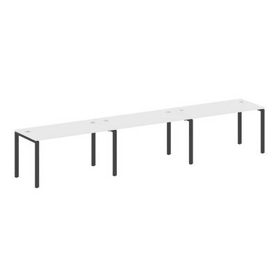 Metal System Style БП.СМ-3.3 (Белый/черный) Рабочая станция на 3 раб.места на П-образном м/к