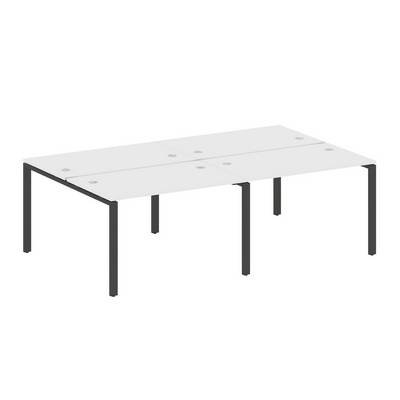 Metal System Style БП.СМ-4.2 (Белый/черный) Рабочая станция на 4 раб.места на П-образном м/к