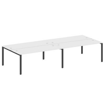 Metal System Style БП.СМ-4.5 (Белый/черный) Рабочая станция на 4 раб.места на П-образном м/к