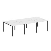 Metal System Style БП.СМ-6.1 (Белый/антрацит) Рабочая станция на 6 раб.мест на П-образном м/к