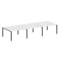 Metal System Style БП.СМ-6.3 (Белый/антрацит) Рабочая станция на 6 раб.мест на П-образном м/к