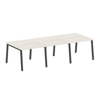 Metal System Style БА.ПРГ-3.1 (Дуб Наварра/антрацит) Переговорный стол (3 столешницы) на А-образном м/к