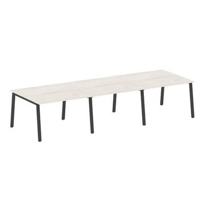 Metal System Style БА.ПРГ-3.2 (Дуб Наварра/антрацит) Переговорный стол (3 столешницы) на А-образном м/к