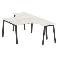 Metal System Style БА.РАС-СА-2.3 (Дуб Наварра/антрацит) Рабочая станция криволинейная на А-образном м/к