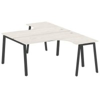 Metal System Style БА.РАС-СА-2.4 (Дуб Наварра/антрацит) Рабочая станция криволинейная на А-образном м/к