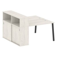 Metal System Style БА.РС-СШК-2.2 (Дуб Наварра/антрацит) Рабочая станция на А-образном м/к с опорным шкафом-купе