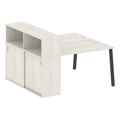 Metal System Style БА.РС-СШК-2.2 (Дуб Наварра/черный) Рабочая станция на А-образном м/к с опорным шкафом-купе