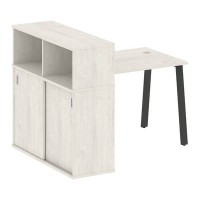 Metal System Style БА.РС-СШК-3.1 (Дуб Наварра/антрацит) Стол письменный на А-образном м/к с опорным шкафом-купе