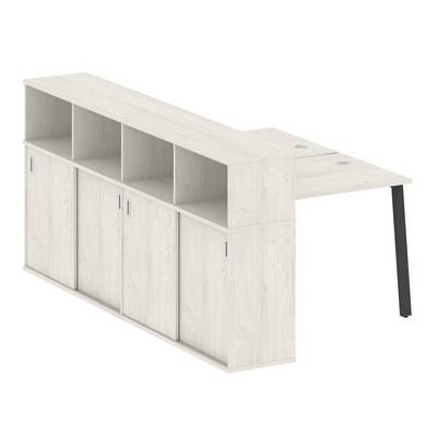 Metal System Style БА.РС-СШК-4.1 (Дуб Наварра/антрацит) Рабочая станция на А-образном м/к с опорным шкафом-купе