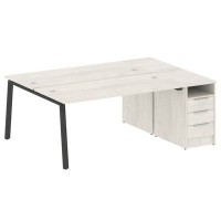 Metal System Style БА.РС-СТП-2.4 (Дуб Наварра/антрацит) Рабочая станция на А-образном м/к с опорной тумбой