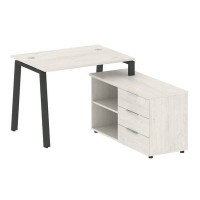 Metal System Style БА.РС-СТС-2.1 Пр (Дуб Наварра/антрацит) Рабочая станция на А-образном м/к с опорной тумбой правая