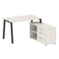 Metal System Style БА.РС-СТС-2.2 Пр (Дуб Наварра/антрацит) Рабочая станция на А-образном м/к с опорной тумбой правая