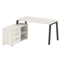 Metal System Style БА.РС-СТС-2.3 Л (Дуб Наварра/антрацит) Рабочая станция на А-образном м/к с опорной тумбой левая