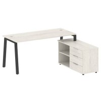 Metal System Style БА.РС-СТС-2.4 Пр (Дуб Наварра/антрацит) Рабочая станция на А-образном м/к с опорной тумбой правая