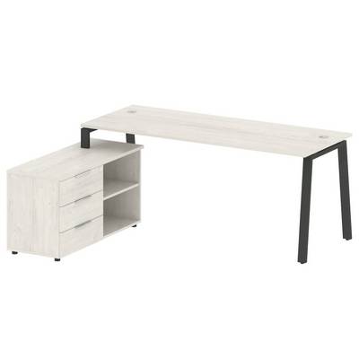 Metal System Style БА.РС-СТС-2.5 Л (Дуб Наварра/антрацит) Рабочая станция на А-образном м/к с опорной тумбой левая