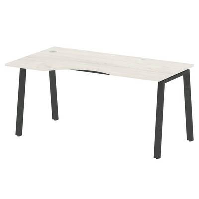 Metal System Style БА.СА-1 Л (Дуб Наварра/антрацит) Стол криволинейный левый на А-образном м/к