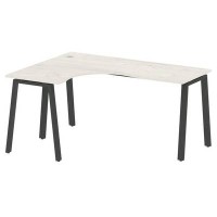 Metal System Style БА.СА-4 Л (Дуб Наварра/антрацит) Стол криволинейный левый на А-образном м/к