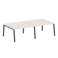 Metal System Style БА.СМ-4.3 (Дуб Наварра/черный) Рабочая станция на 4 раб.места на А-образном м/к