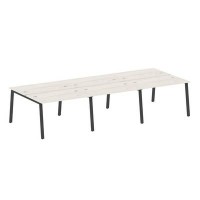 Metal System Style БА.СМ-6.2 (Дуб Наварра/черный) Рабочая станция на 6 раб.мест на А-образном м/к