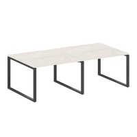 Metal System Style БО.ПРГ-2.2 (Дуб Наварра/антрацит) Переговорный стол (2 столешницы) на О-образном м/к