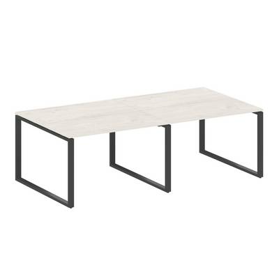 Metal System Style БО.ПРГ-2.2 (Дуб Наварра/антрацит) Переговорный стол (2 столешницы) на О-образном м/к