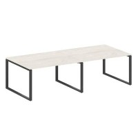 Metal System Style БО.ПРГ-2.3 (Дуб Наварра/антрацит) Переговорный стол (2 столешницы) на О-образном м/к