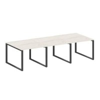 Metal System Style БО.ПРГ-3.1 (Дуб Наварра/антрацит) Переговорный стол (3 столешницы) на О-образном м/к