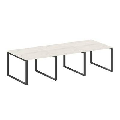 Metal System Style БО.ПРГ-3.1 (Дуб Наварра/антрацит) Переговорный стол (3 столешницы) на О-образном м/к