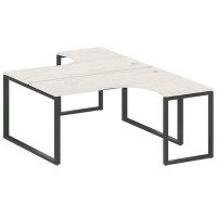 Metal System Style БО.РАС-СА-2.4 (Дуб Наварра/антрацит) Рабочая станция криволинейная на О-образном м/к