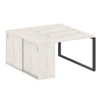 Metal System Style БО.РС-СШК-1.1 (Дуб Наварра/антрацит) Рабочая станция на О-образном м/к с опорным шкафом-купе