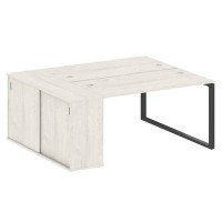 Metal System Style БО.РС-СШК-1.3 (Дуб Наварра/антрацит) Рабочая станция на О-образном м/к с опорным шкафом-купе