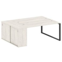 Metal System Style БО.РС-СШК-1.4 (Дуб Наварра/антрацит) Рабочая станция на О-образном м/к с опорным шкафом-купе