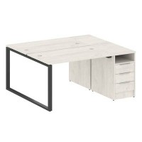 Metal System Style БО.РС-СТП-2.2 (Дуб Наварра/антрацит) Рабочая станция на О-образном м/к с опорной тумбой