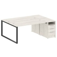 Metal System Style БО.РС-СТП-2.4 (Дуб Наварра/антрацит) Рабочая станция на О-образном м/к с опорной тумбой