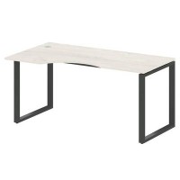 Metal System Style БО.СА-1 Л (Дуб Наварра/антрацит) Стол криволинейный левый на О-образном м/к