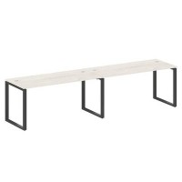 Metal System Style БО.СМ-2.4 (Дуб Наварра/черный) Рабочая станция на 2 раб.места на О-образном м/к