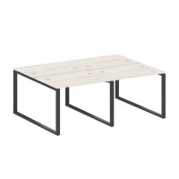 Metal System Style БО.СМ-4.1 (Дуб Наварра/черный) Рабочая станция на 4 раб.места на О-образном м/к