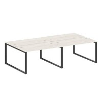 Metal System Style БО.СМ-4.3 (Дуб Наварра/черный) Рабочая станция на 4 раб.места на О-образном м/к