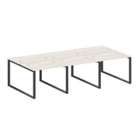 Metal System Style БО.СМ-6.1 (Дуб Наварра/черный) Рабочая станция на 6 раб.мест на О-образном м/к